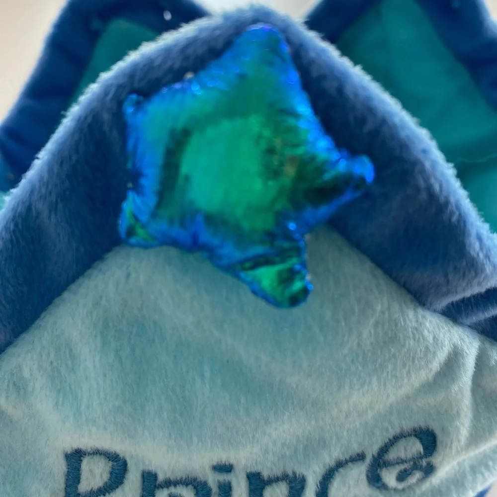 Baby Boy Newborn Blue Royal Prince Photo Shoot Soft Cloth Lightweight Crown Hat - Picture 3 of 4